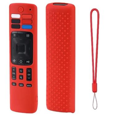 Imagem de Capa de controle remoto para Hisense ERF3A69 ERF3R69 ERF3I69 ERF3S69 ERF3N69 ERF3A69, capa protetora de silicone antiderrapante (vermelha)