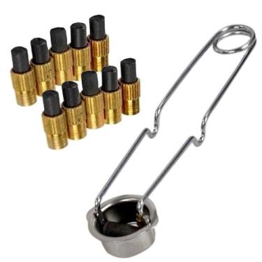 Imagem de Kit Centelhador Acendedor de Maçarico Tipo Concha   10 Pedras - Carbog