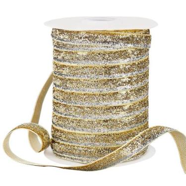 Imagem de Fita decorativa PH PandaHall Metallic Glitter 46m 10mm