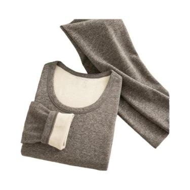 Imagem de Conjunto De Roupa Térmica De Lã E Seda Para Homens E Mulheres, Calças 