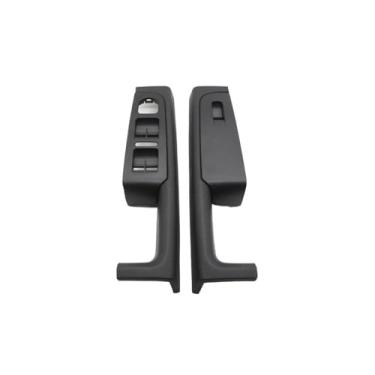 Imagem de Maçaneta da porta traseira dianteira do carro Apoio de braço Interruptor da estrutura do painel de controle Substituição da guarnição Compatível com Skoda Superb 2008-2013 3TD867157(Front 2PCS-Black)