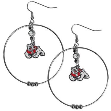 Imagem de NCAA Siskiyou Sports Brincos de argola femininos Fresno State Bulldogs 5 cm Tamanho único cor da equipe