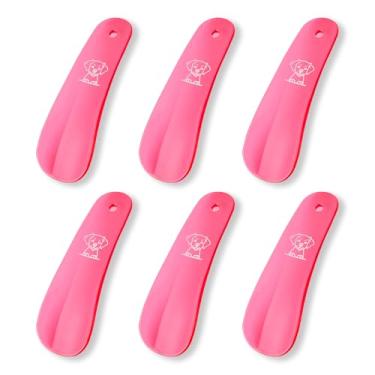 Imagem de FYOURH Buzina de sapato para crianças - Mini sapato infantil pequeno de plástico tamanho para viagem - para mulheres - sapato ajudante colher curta, rosa, 4.5*1.5*0.75 inch