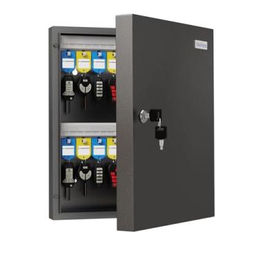 Imagem de Organizador de armário com 32 chaves, cofre de chave, porta-chaves de armazenamento de segurança para valets, hotéis, chaves de carro e casa, porta-chaves – preto