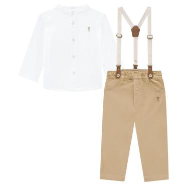 Imagem de Conjunto Infantil Menino Camisa /Calça Sarja e Suspensório-Masculino