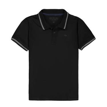 Imagem de Camisa Polo Infantil Ogochi Essencial Slim Preta com Listras-Masculino