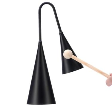 Imagem de Homelavie Agogo Bell Sinos de Aço Samba Dois Tons Tradicional Latino Percussão Sino Alternativo com Atacador de Madeira para Banda Escolar Círculo Bateria Instrumento de Ritmo Brasileiro (25,4 cm)