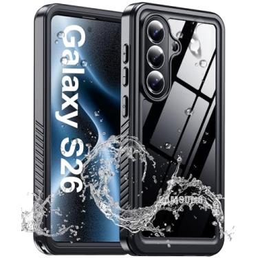 Imagem de xiwxi Capa projetada para Samsung Galaxy S26 impermeável, à prova d'água, à prova de choque, com protetor de tela e lente integrado, proteção subaquática IP68 para S26 de 6,2 polegadas, preta