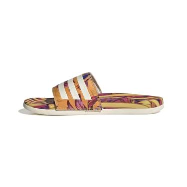 Imagem de adidas Sandália feminina Adilette Comfort Sportswear Slide, Laranja brilhante/branco fora/branco, 40