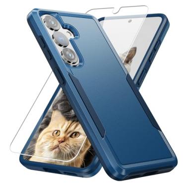 Imagem de Capa para Samsung Galaxy S26, com protetor de tela HD [teste de queda de grau militar] Capa protetora resistente à prova de choque resistente para Samsung S26, azul
