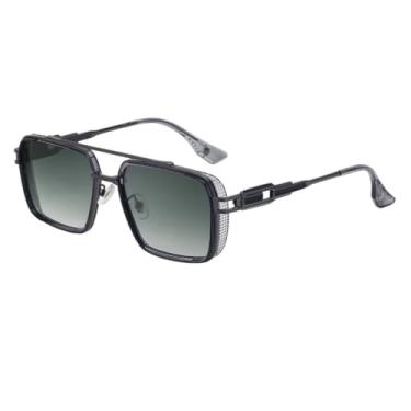 Imagem de HPIRME Óculos de armação retrô masculinos estilo punk para dirigir ao ar livre com proteção UV400 (C5)