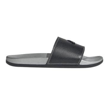 Imagem de adidas Tênis adulto unissex Adilette Comfort Slide, Preto/Preto/Prata Metálico, 11 Women/10 Men