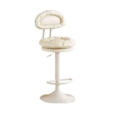 Imagem de KEG801302 Banqueta de bar multifuncional 54-74 cm, encosto simples, uso doméstico, banco alto, cadeira de bar frontal moderna (branca)
