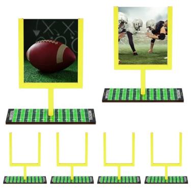 Imagem de Meetory Centros de mesa de futebol - 6 peças moldura de madeira de 10 x 9 cm, decorações de festa esportiva para centros de mesa, para festa, esporte, aniversário
