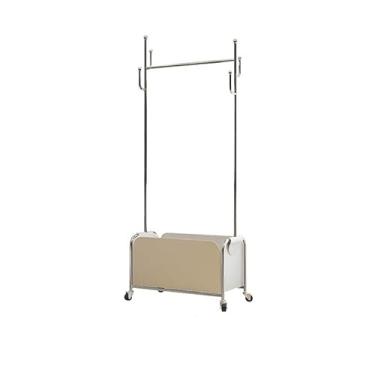 Imagem de Espelhos de comprimento total simples cabide de roupas de chão para quarto doméstico móvel cabide de cabide móvel nórdico leve luxo armazenamento sala de estar cabide de roupas de aço inoxidável
