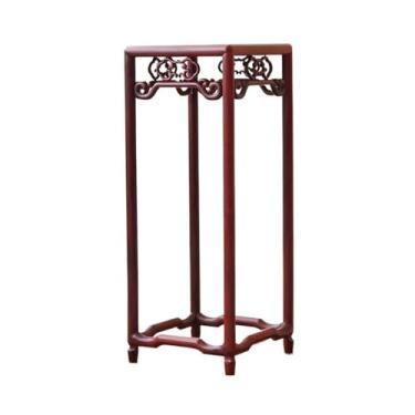 Imagem de KHUTRW3D Suporte de flores de sequóia simples chinesa com base em vaso, expositor de bonsai para sala de chá