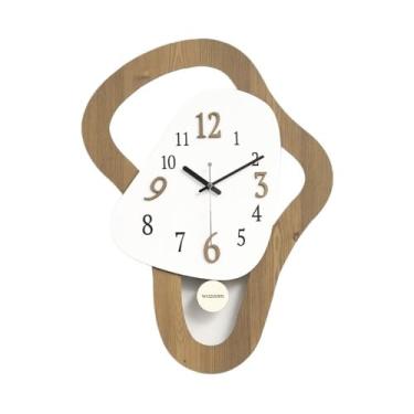 Imagem de KHUTRW3D Relógio de parede de cozinha 36 * 48 cm Relógio de parede digital de quartzo moderno decoração de parede interior/cozinha (preto) decoração (branco)