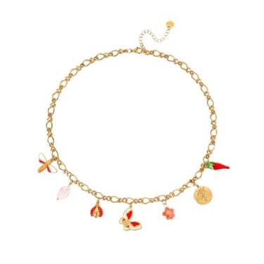 Imagem de Colar com pingente de sol, estrela-do-mar, pérola, coração, tartaruga, sol, dopamina, aço inoxidável, clavícula, joia banhada a ouro