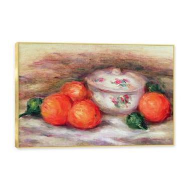 Imagem de Moldura dourada. Arte vintage emoldurada de frutas mortas, pintura clássica de cozinha country, decoração de parede de casa de fazenda quente para sala de jantar e cozinha. C30. 80 x 120 cm - 31,5 x