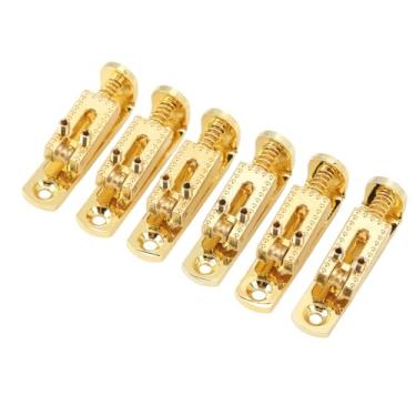 Imagem de Acouto Conjunto de Sela de Ponte de Guitarra de Liga de Zinco de 6 Peças para Guitarras Elétricas, Caixa de Charuto e Banjos - Melhorar e (Ouro)