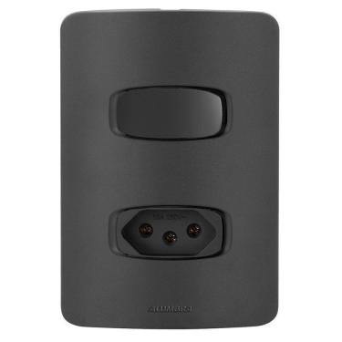 Imagem de Conjunto 1 + 1 Tomada 20A Alumbra Gracia Black Maxx