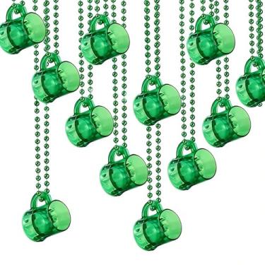 Imagem de 6 colares de contas de Dia de São Patrício, lembrancinhas de festa irlandesas verdes, acessórios para adultos para o dia de São Patrício, carnaval e festas temáticas de fantasia | Artigos de presente