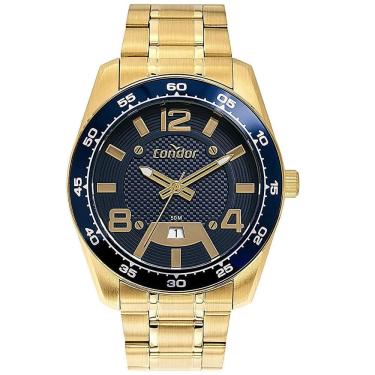 Imagem de Relógio Condor Masculino - Copc32Gc/4A - Dourado Fundo Azul