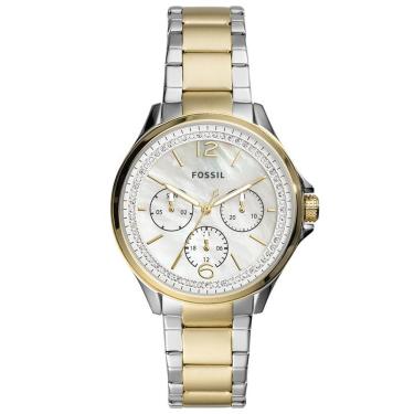 Imagem de Relógio Fossil Feminino Ref:Es4781/1bn Multifunção bicolor
