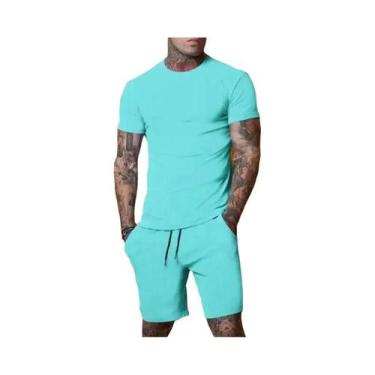 Imagem de Conjunto De Roupas Esportivas Masculinas De Verão, Camiseta De Manga C