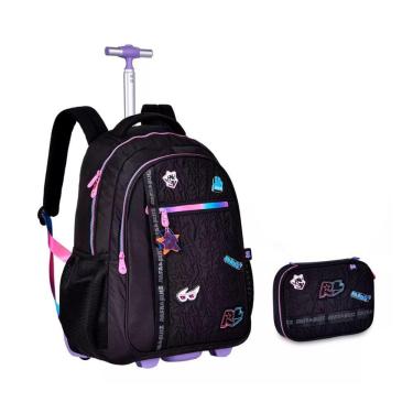 Imagem de Kit Mochila Escolar Rodinha E Estojo Rafa E Luiz Rl24018