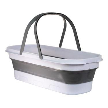 Imagem de Balde Dobrável Retrátil Retangular Com Rodinhas - 55X25CM - Top Rio