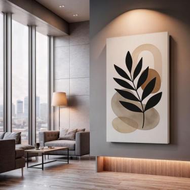 Imagem de Quadros Decorativos Folha Minimal 130x90 Moderno Luxo Sala Quarto Escr