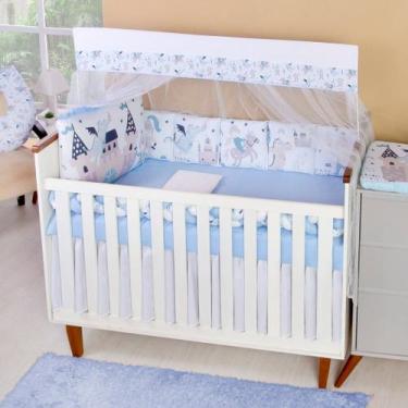 Imagem de Kit Berço Americano 13 peças para Enxoval Bebe Menino - Carinha de Anj