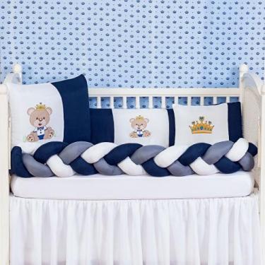 Imagem de Kit Jogo De Berço Ursinho Coroa Menina Menino 6 Peças Preço Baixo - Br