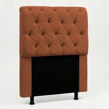 Imagem de Cabeceira Cama Box Solteiro Sarah 90cm com Frame Bouclê Terracota - De