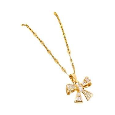 Imagem de Colar Feminino Com Pingente De Cristal De Zircônia Banhado a Ouro 18K,