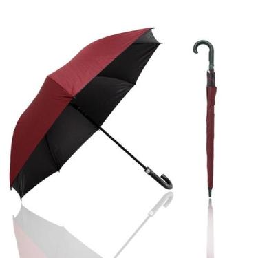 Imagem de Guarda Chuva Portaria Automático Grande Cabo Curvo Reforçado Fibra de 