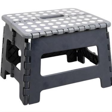 Imagem de Banco Dobrável de Plástico Cinza 22cm - Petrox Comercial