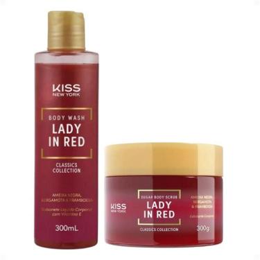 Imagem de Kit Kiss Ny Lady In Red: Sabonete Líquido 300ml e Esfoliante Corporal 