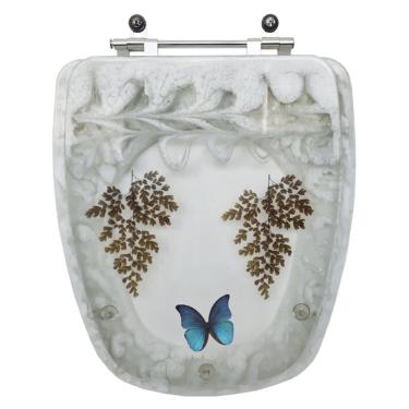 Imagem de Acento Sanitário Poliester Monte Carlo Marmorizado Avenca com Borboleta para Vaso Deca