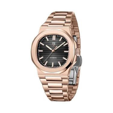 Imagem de Relógio Mecânico Automático Azul Rose Gold 40MM À Prova D'água Com Cri
