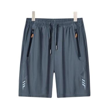 Imagem de Shorts Masculinos De Secagem Rápida Para Corrida E Academia Com Bolso 