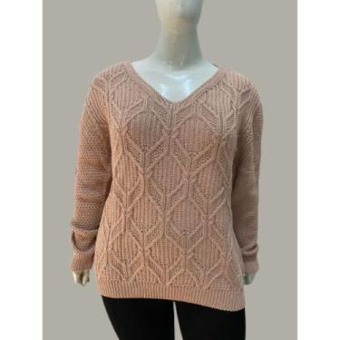 Imagem de Blusa Tricot Feminina Plus Size Lançamento Tricô Elegante EXXG G4 - Gi