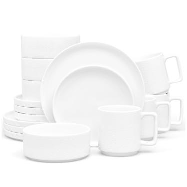 Imagem de Aparelho de Jantar para Todas as Ocasiões, Elegância e Sofisticação para Sua Mesa com 16 Peças, Formato Redondo e Material de Porcelana