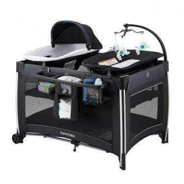Imagem de Berço Cercado Portátil 4 em 1 com Colchão, Trocador para Recém Nascido e Espaçoso, Pamo Babe, Preto