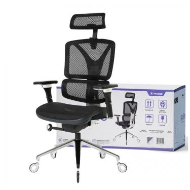 Imagem de Cadeira de Escritório Ergonômica com Encosto em Malha, Nouhaus ErgoPRO, Preta