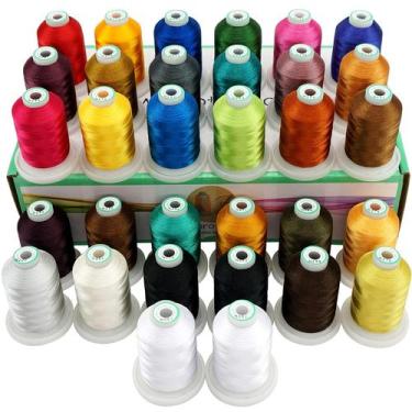 Imagem de Kit de Linha para Bordado New Brothread 32 Carretéis 1000M