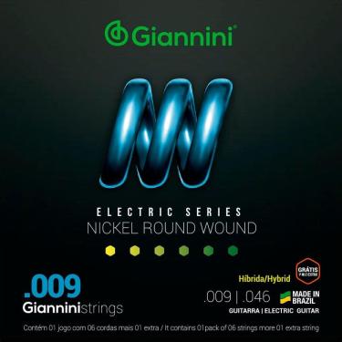Imagem de Encordoamento Guitarra .009 Giannini Geegsth9 Série Híbrida