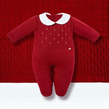 Imagem de Saída de Maternidade Bebê Menina Tricot Vermelho Pérolas-Hug