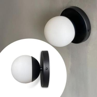 Imagem de Arandela luminaria de Parede Dama aluminio bivolt com Vidro Globo 10cm